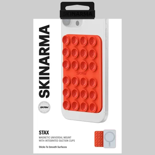 Universal suction cup Skinarma Stax MagSafe for phone orange Photo