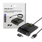 Qoltec Intelligent Smart ID chip card reader SCR-0634 | USB 2.0 + USB-C Adapter  Foto 1
