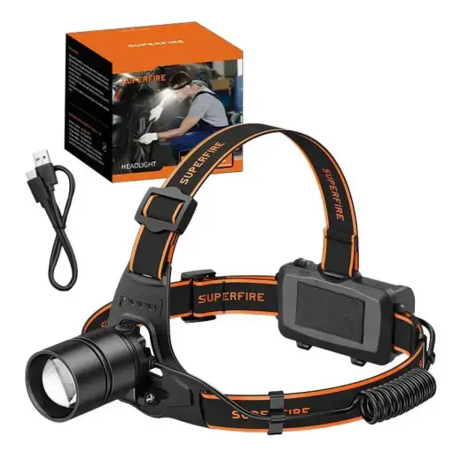 Superfire HL71 headlamp flashlight, 500 lm, USB, 5 modes Foto 2