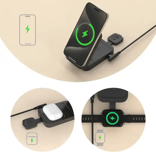 Dudao A11 Max 15W 3-in-1 Inductive Charging Station Compatible with MagSafe - Gray Foto 6