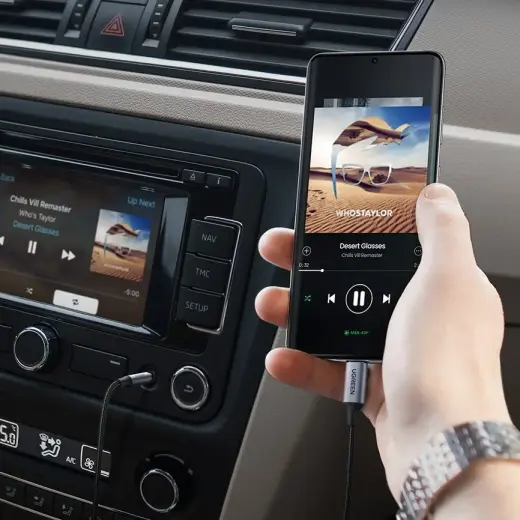 Ugreen stereo audio AUX cable 3,5 mm mini jack - USB Type C for smartphone 1 m black (CM450 20192) Photo