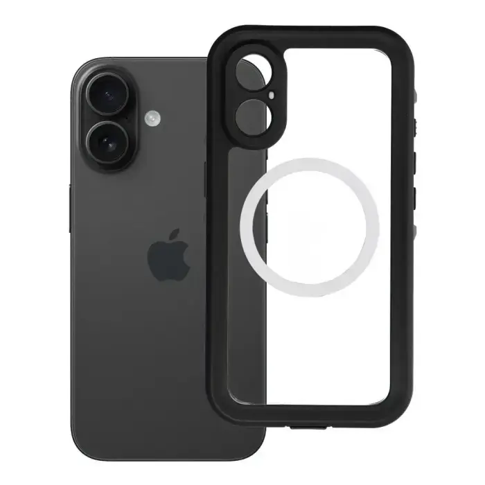 Case for iPhone 16 Shellbox Dot waterproof MagSafe compatible black