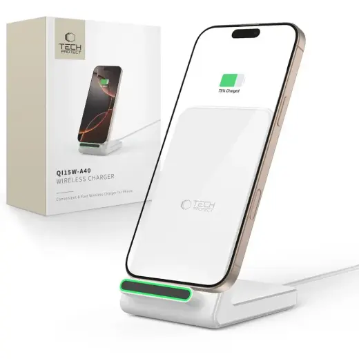 TECH-PROTECT QI15W-A40 WIRELESS CHARGER WHITE Foto 1