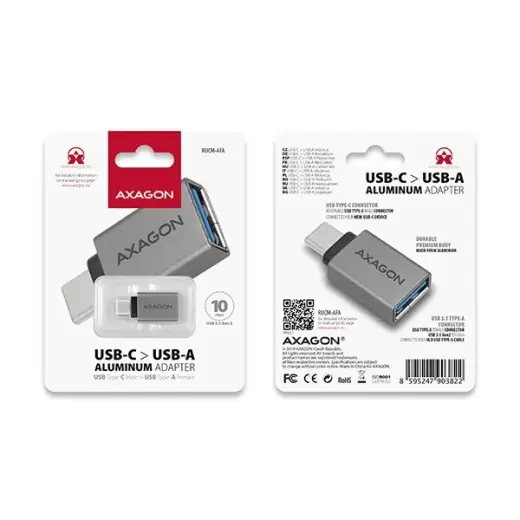 AXAGON RUCM-AFA adapter USB-C -> USB-A ALU Фото num