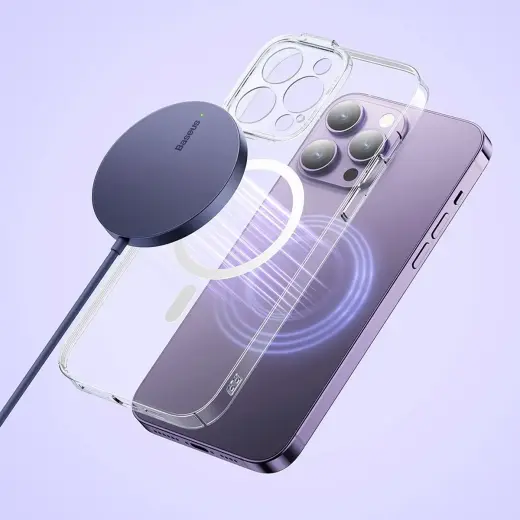 Baseus Simple Mini3 magnetic charger MagSafe Qi 15W blue Photo