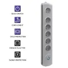 Qoltec Surge protector | 6 sockets | 1.8m | Grey — Foto 4