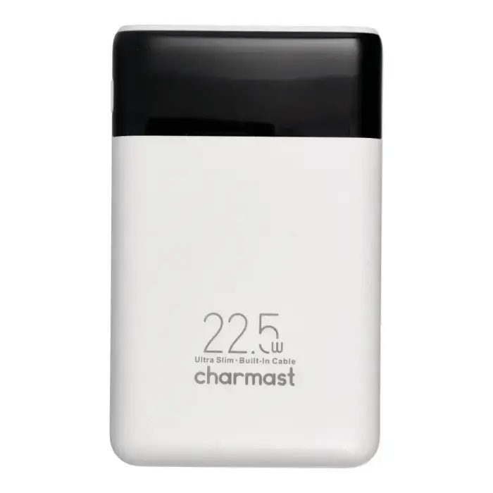 Внешний аккумулятор (powerbank) Charmast W1202 | 10 000 мА·ч | 22.5 Вт | PD | USB-C, Lightning | LED дисплей | белый