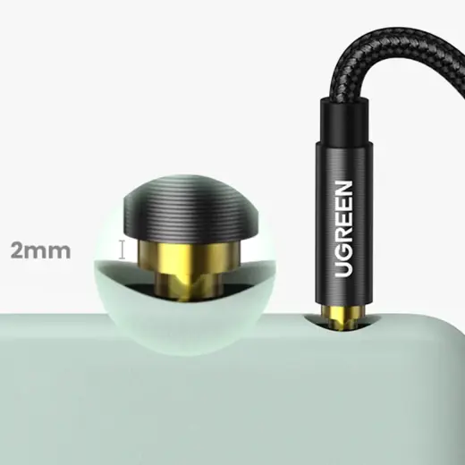 Ugreen audio cable AUX straight minijack 3.5 mm 1m black (AV112) Photo