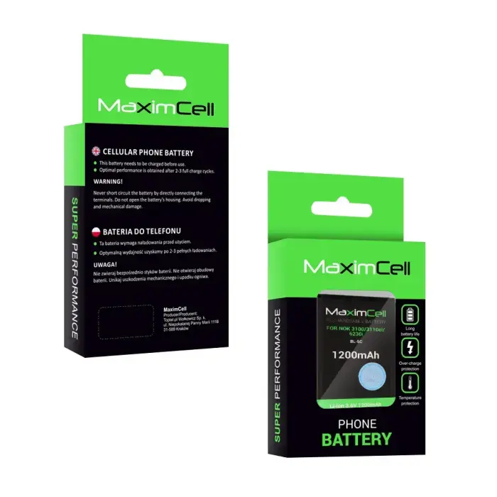 Maximcell Battery for Nokia 3100/3110CL/6230I (BL-5C) 1200mAh Li-ion Photo