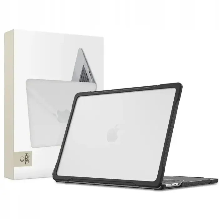 Tech-Protect Velar cietais apvalks datoram MacBook Air 13" M2-M5 (2023-2026) melns/caurspīdīgs