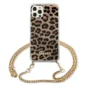 Guess Leopard telefona maciņš priekš iPhone 12 Pro Max zelta siksna Foto 3
