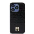 DKNY PU Leather Repeat Pattern Stack Logo MagSafe Case for iPhone 13 Pro Black — Photo 1
