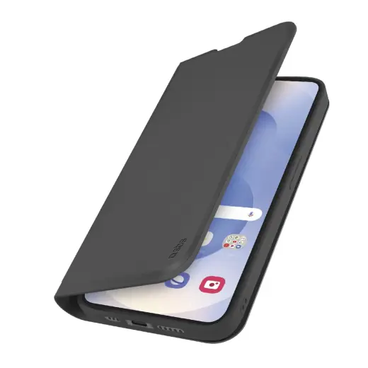 SBS Wallet Case with Stand and Wallet for Samsung Galaxy S25 Edge - Black