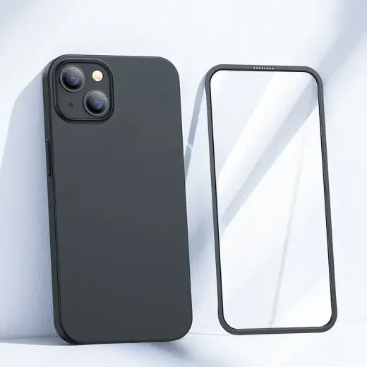 Joyroom 360 Full Case front and back cover for iPhone 13 + tempered glass screen protector black (JR-BP927 black) Фото num