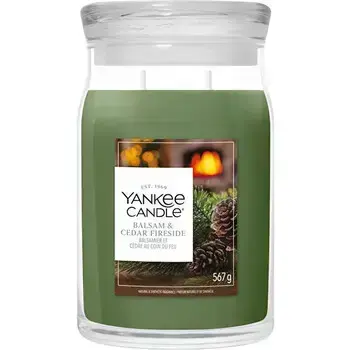Yankee Candle Balsam & Cedar Fireside Signature Candle ( jedle a cedr u krbu ) - Vonná svíčka 110.0g