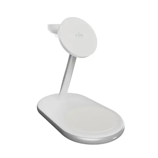 Puro Mag Station Qi2 3-in-1 Wireless Charger Compatible with MagSafe - White Foto 4
