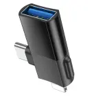HOCO UA17 2-in-1 adapter USB-C / Lightning to USB-A | black — Photo 6