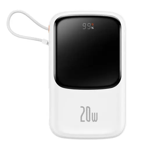 Baseus Qpow PRO внешний аккумулятор (powerbank) | 10000 mAh | 20W | USB-C, USB-A, Lightning | белый