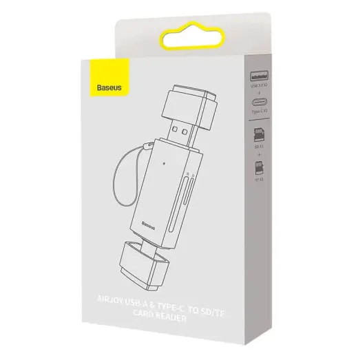 Baseus Lite Series SD|TF memory card reader, USB + USB-C (gray) Foto 6