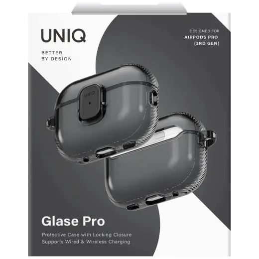 Case UNIQ Glase Pro for AirPods Pro 3     Lock Case smoke Foto 6