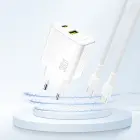 Dudao A27TEU PD 30W GaN USB-A USB-C Wall Charger - White Foto 2