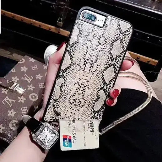 BAG - SNAKE Leather Case - IPHONE XS MAX Grey Photo