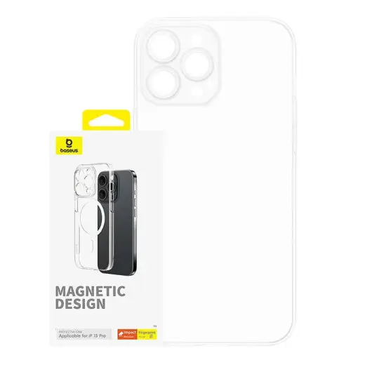 Magnetic Phone Case for iPhone 15 Pro Baseus OS-Lucent Series (Clear) Photo