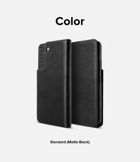 Ringke Folio Signature Flip Leather Case for Samsung Galaxy S22 + (S22 Plus) Black (FSS118R262) Photo