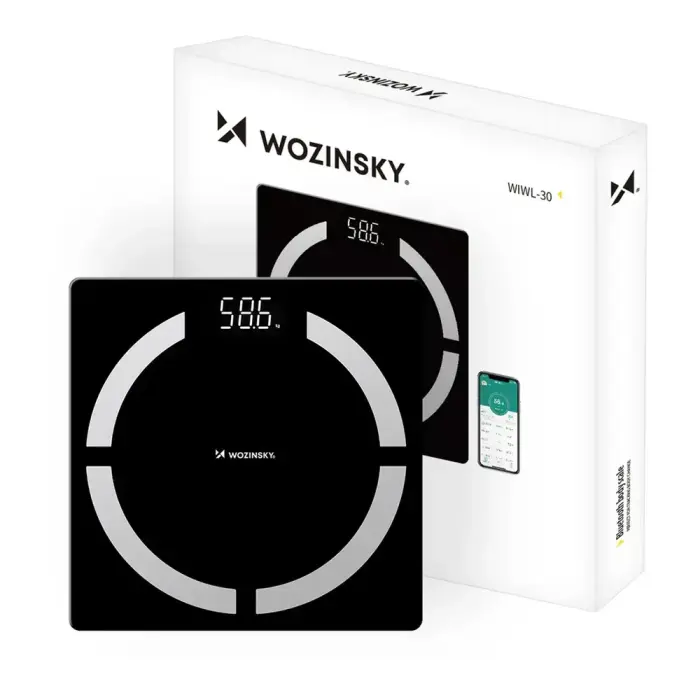 Wozinsky WIWL-30 Smart Bluetooth Bathroom Scale - Black