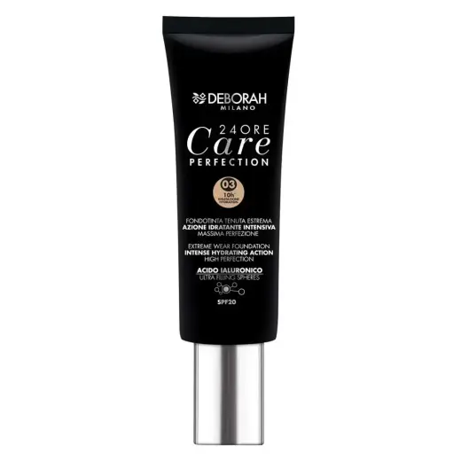 Deborah, 24 Ore Care Perfection, Hydrating, Liquid Foundation, 03, Sand, SPF 20, 30 ml *Tester