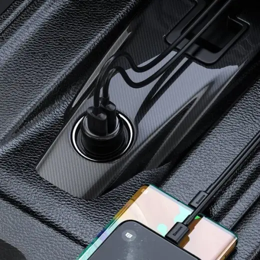 Wireless Bluetooth FM transmitter with charger Baseus S-16 (Overseas edition) - black Фото num