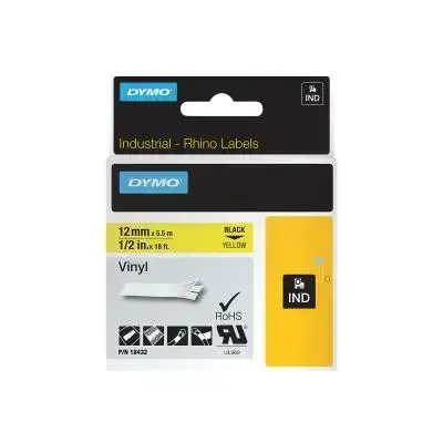 Dymo Rhino Schriftband Black Yellow (18432)