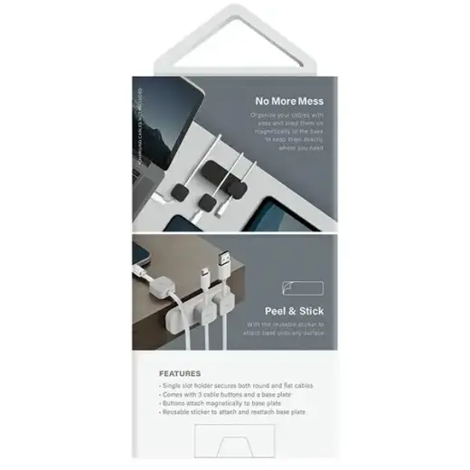 UNIQ Pod Mag magnetyczny organizer do kabli + baza szary|chalk grey Фото num