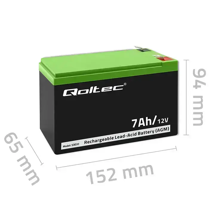 Qoltec AGM battery | 12V | 7Ah | Maintenance-free | Efficient| LongLife | for UPS, security Foto 7