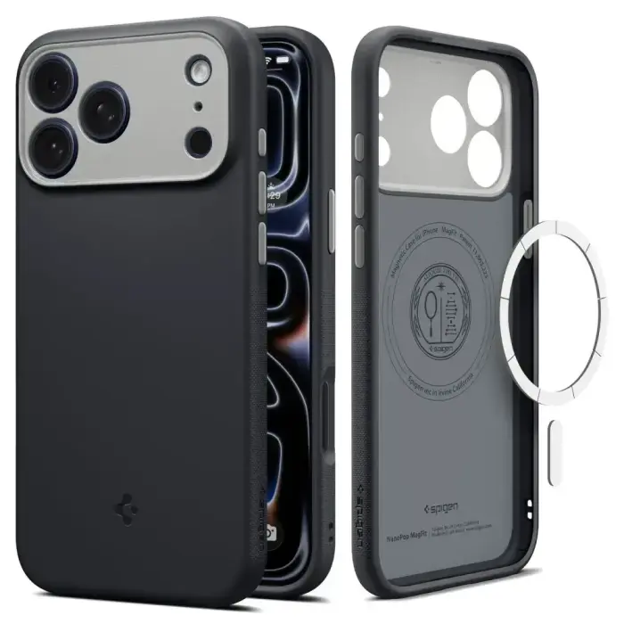 Spigen Nano Pop maciņš ar MagSafe atbalstu telefonam iPhone 17 Pro | iPhone 18 Pro melns