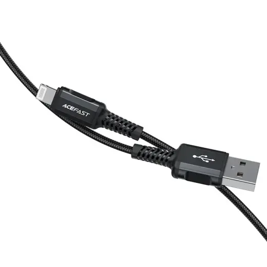 Acefast C4-02 провод для передачи данных и зарядки | MFI | USB-A на Lightning | 12W | 1.2m | черный Фото num