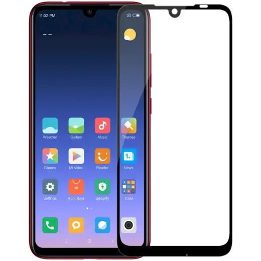 Aizsargstikls 9D ar pilnu pārklājumu un rāmi aizsargstikls telefonam Xiaomi Redmi Note 7 | Xiaomi Redmi Note 7 Pro melns