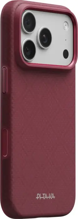 Pitaka Summa Case Argyle, Burgundy - iPhone 18/17 Pro