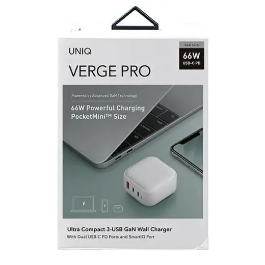 UNIQ Verge Pro зарядное устройство | 66W | GaN | USB-C | белое Фото num