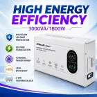 Qoltec Automatic Voltage Stabilizer AVR 3000VA | 1800W | Compact | Toroidal transformer — Фото 2
