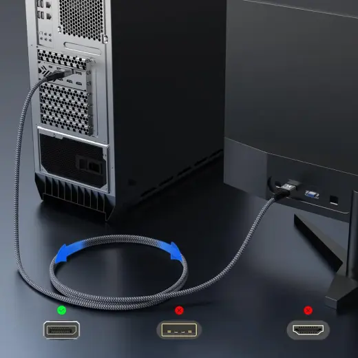 Wozinsky WPS-16AYL3S DisplayPort 2.1 Cable VESA Certified 80 Gb|s 16K@60Hz 8K@120Hz 4K@240Hz HDR HDCP DSC 3m - Black Foto 8