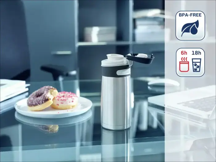 LEIFHEIT Термокружка Flip 350мл серебристого цвета Фото num