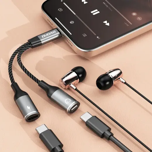 Dudao L13C+ 2in1 USB-C Adapter - Gray Фото num