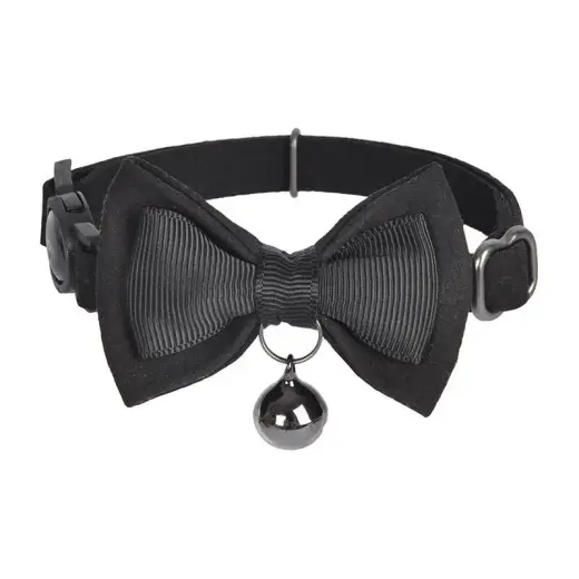 Collar set Dogness for cats 2 pcs (Genuine Leather Red|Fiber Black) Photo