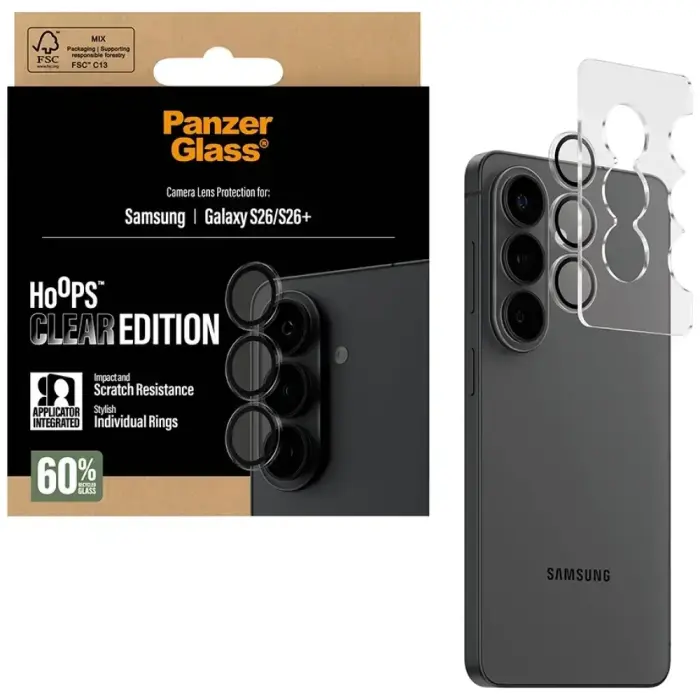 Tempered glass for camera lens PanzerGlass Hoops Lens Protector for Samsung Galaxy S26 / S26+ transp Foto 4