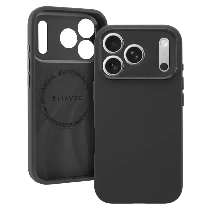 Liavec Silk Shield phone case with MagSafe support for iPhone 17 Pro Max black