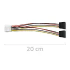 Qoltec Cable adapter POWER MOLEX | 2xSATA | 0.2m Photo