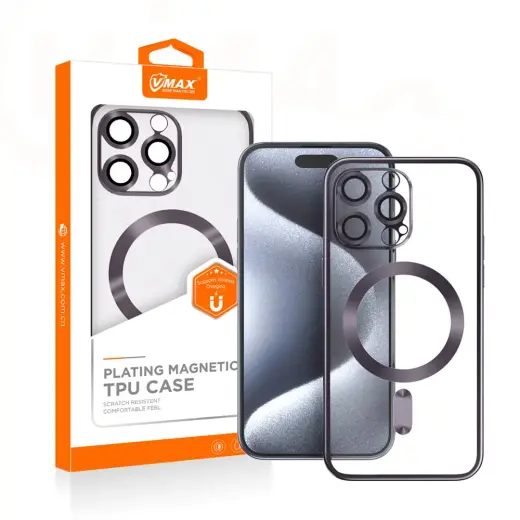 Vmax Electroplating Mag TPU case for iPhone 15 Plus 6,7" purple Photo