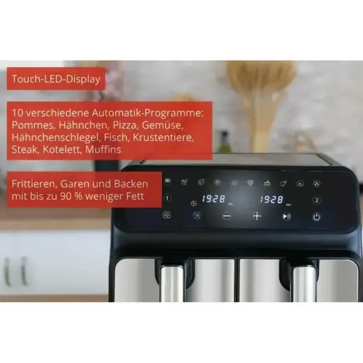 Unold Air Fryer Double Twin Zone black silver (58685) Foto 5