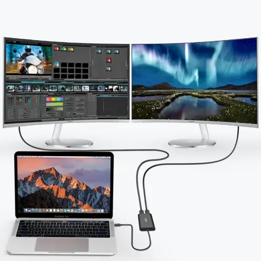 Choetech plug adapter USB Type C Thunderbolt 3 (40Gbps) - 2x DisplayPort 4K 60Hz black (HUB-D03) Фото num